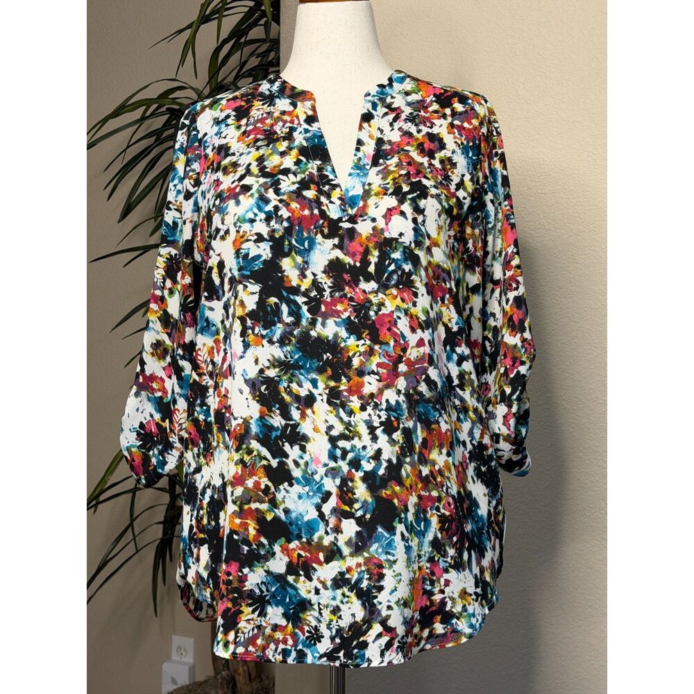 Colorful Abstract Floral Tunic - Picture 2 of 11